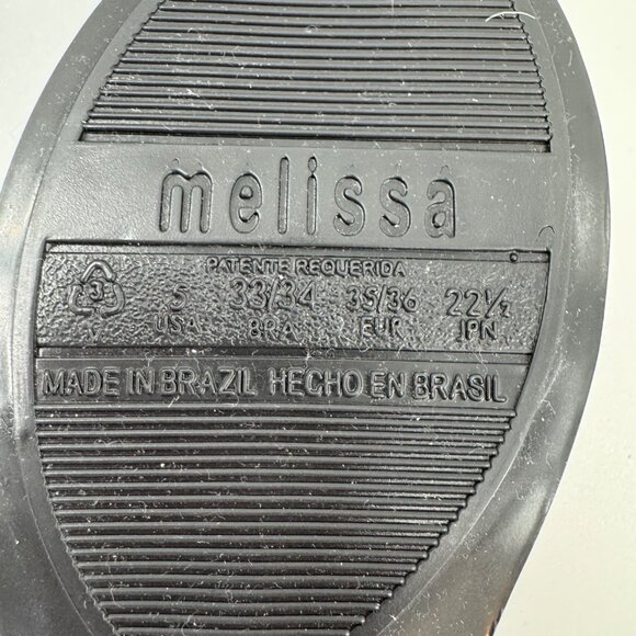 Melissa Mickey & Minnie Mouse Black Peep Toe Flats - Womens Size 5 - Picture 6 of 10